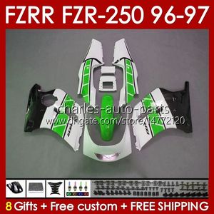 Fairings For YAMAHA FZRR FZR 250R 250RR FZR 250 R RR FZR250R 1996 1997 Body 144No.97 FZR-250 FZR250 R RR 96 97 FZR250RR FZR250-R FZR-250R 96-97 Bodywork Kit green stock