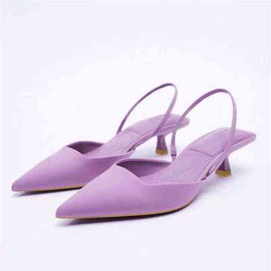 Sandals Women Slipper Designer Niche Pointed High Heels New Baotou One-line Belt Low Heeled Sandals Luxury Lady Shoes 220407