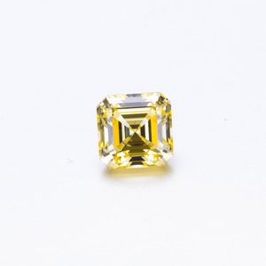 Diamants lâches American Quality Fancy Color Yellow Synthetic Diamond CZ Asscher Step Cut ct Gemstoneloose