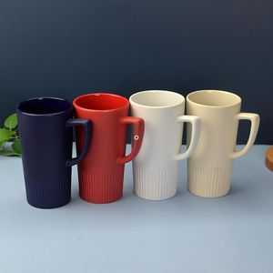 Nowy!! 600 ml ceramiczne filiżanki matowy kubek do kawy Duża pojemność kreatywne napoje kawa herbaty kubek nowość prezent kusto