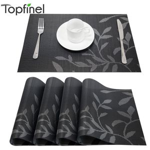 4 pvc çiçek desen placemats yemek masası mat çarşaflar için mutfak aksesuarları fincan şarap dekoratif w220406