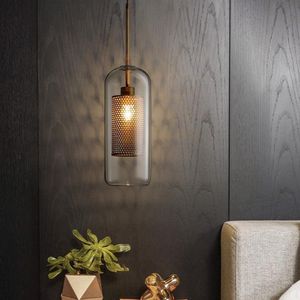 Lampade a sospensione Postmoderne Bolle di vetro in ferro nordico Luci a led per sala da pranzo Cucina Ristorante Lampada a sospensione Lampada industrialePendan