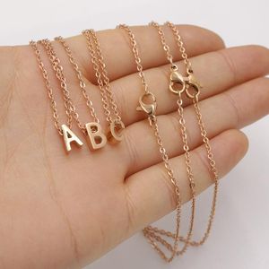 Pendant Necklaces Alphabet A-Z Initial Letter Name Necklace Stainless Steel Chain Jewelry Fashion Love Gift