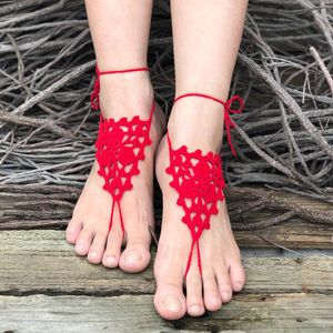 Sports Socks LOOZYKIT Crochet Beach Bridal Anklet Barefoot Sandals Pool Wear Toe Ring Nude Foot Jewelry Victorian Lace Dance Yoga Shoe