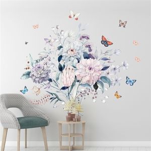 14 stilar blommor vägg klistermärke tropisk maskrosgröna växter taraxacum väggdekaler modern konst vinylvägg dekal för heminredning 220510