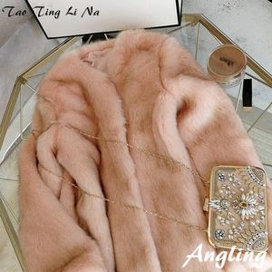 Top gloednieuwe stijl High End Fashion Women Faux Fur Coat S1 Hoge kwaliteit T220716