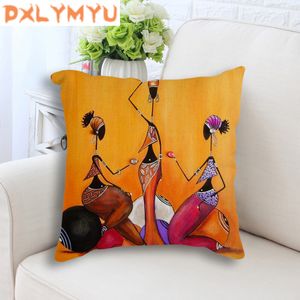 Cushions Abstract Africa Oil Painting Print Decorative Cushion Throw Pillowcase African Life style Linen Pillow 220507