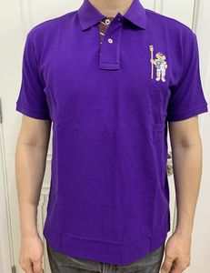 Polos masculinos com gola e bordado de designer de manga curta respirável para passeios de barco