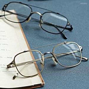 Pure Titanium Glasses Frame Men Classic Pilot Optical Gyeglasses Myopia Reading Women Recept Computer Eyewear Fashion Solglasögon