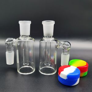 Glass Ash Catcher Hookahs Bong 14mm Male Joint Bubbler Colorful Silicone Container Reclaimer Thick Pyrex Ashcatcher Perc Adaptor For Dab Rig Bongs