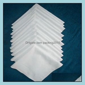 Handkerchief Home Textiles Garden Ll 100% Cotton White Male Table Satin Hankerchief Towel Square Knit Sweat-Absorb Dhoze