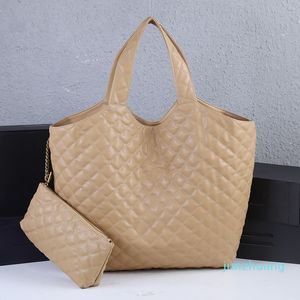 Classic Women Handbag Top Lambskin Lady Shoulder Bag Black Beige Leather Tote Big Space LouLou Gold Hardware Designer Bag 2022