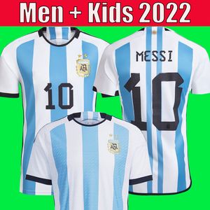 2022 Argentyna piłkarska lo Celso Dybala di Maria Kun Aguero Maradona Football Shirt Zestawy dla dzieci