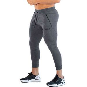 2019 New Gyms Men's Pants Joggers Skinny Sweat Pants Tights Sweatpants For Men Side Zipper Sheer Trouser Pants G220713