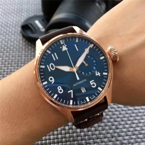 Erkekler Wistes Holwatch Big Pilot Midnight Blue Dial Otomatik İzle 46mm Erkek Saat