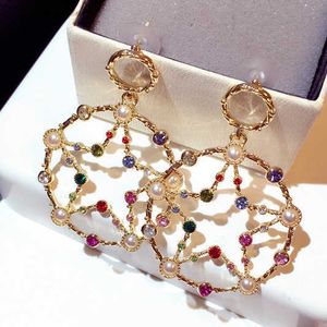Neue Schöne Perle Anhänger großhandel-Sehr schöne neue Hot Ins Mode Luxusdesignerin farbenfrohe Diamanten süßer schöner Star Perlenhilfe Ohrringe für Frauen Mädchen
