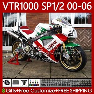 Red green Body Kit For HONDA VTR1000 RTV1000 RC51 00 01 02 03 04 05 06 Bodywork 123No.66 VTR 1000 SP1 SP2 2000 2001 2002 2003 2004 2005 2006 VTR-1000 2000-2006 Fairing