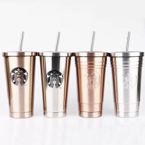 2022 Starbucks Vacuum Insulated Travel Kubek Kawowy Ze Stali Nierdzewnej Tumbler Pocić Darmowa Kawa Herbata Cup Thermos Flask Water Butelka