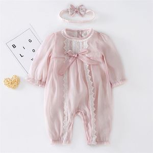 Baby Girl Long Sleeve Lace Rompers Spring Jumpsuit Kids born Clothes 220426