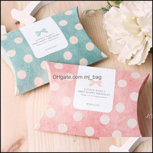 Gift Wrap Event Party Supplies Festive Home Garden Pillow Candy Box Kraft Paper Christmas Packaging Boxes Wedding Favors Birthday Decorati