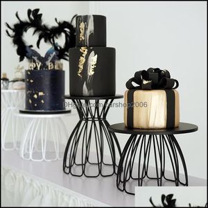 Andere Backware Küche Essbar Hausgarten Inch Cake Stand Tablett Dessert Tisch Display Regal Hochzeitsfeier Dekor Lieferungen weiß schwarz s