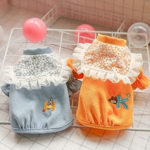 Spirng Summer Dog Clothes Princess Puff Sleeve Pets Outfits Warm For Small Dogs Costumes Coat Jacket Puppy Shirt Y200917
