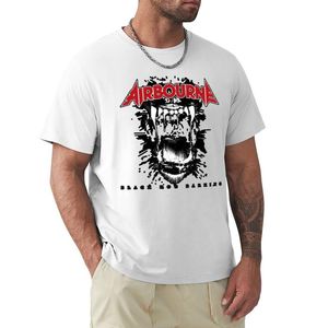 Erkek Tişörtler Moda Pamuk Tişörtleri Airbourne Siyah köpek havlayan erkek gömlek kısa kollu erkekler komik serin gömlek adamları