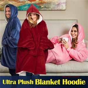 Oversize Hoody Sweatshirt Sofa Blanket for Women Hoodie Sweatshirt Sherpa Coats Comfy Pullover Christmas Sudadera Mujer 201128226F