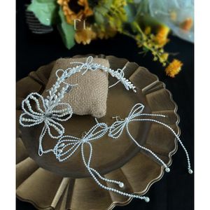 Fermagli per capelli Barrettes Squisita fascia per capelli con perline Clip per orecchio Abito da sposa Semplice copricapo Matrimonio Pografia e trucco Accessori per modellareCapelli