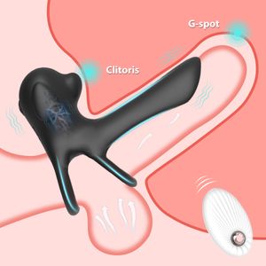 Remote Control Penis Anel Brinquedos Sexy para homens Vibration Vibration Y VIBRA VAGINAL G-SPOT MULHMAS