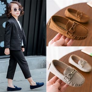 JGSHOWKITO Fashion Kids Shoes For Boys Girls Children Leather Shoes Classical All-match Loafers Baby Toddler Boat Shoes Flat LJ201203