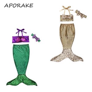 Aporake m7y Born Toddler Baby Girls Swimid Mermaid Swimsuit Badpak Beachwear Zomeroutfit Kleding Kostuum