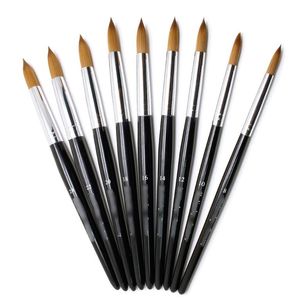 Akrilik tırnak fırçası kıvrılmış 3d siyah ahşap saplı fototerapi kristal kalem çekme çizgi kalemleri wh0612