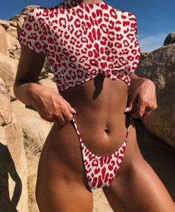 Topp dam i ett stycke badkläder solid med midjeknut delad kropp sexig halvärm bikini kostym yakuda flexibel stilfull sport strand Bikini set