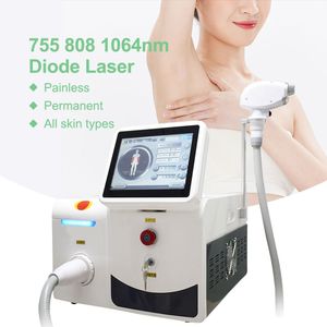 Diod laser hårborttagning Portable 600W tree våglängder 808nm / 755nm / 1064nm maskin med professionell kontroll skärm spa tidsalong utrustning