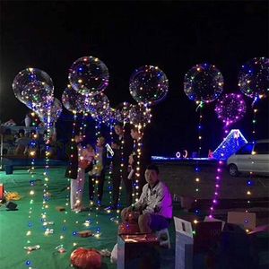 18 inch Handle Led Balloon Party Decoration Luminous Transparent Helium Bobo Ballons Wedding Birthday Kids Light Gift Whole27172055