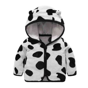 2021 새로운 만화 젖소 스타일 겨울 따뜻한 소년 코트 따뜻한 코트 어린이 생일 크리스마스 선물 외부 웨터웨어 J220718