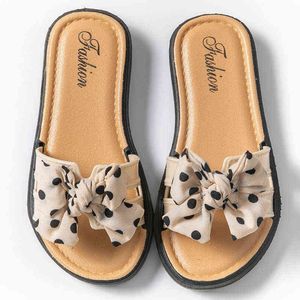 Children's Summer New Bow Princess Style Beach Party All-Match Non-Slip Soft Bottom Sandals And Slippers G220523