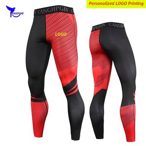 Custom Men Compression Running Pants Quick Dry Sportswear Tights Joggings Workout Gym Leggings Fitness Training Bottoms 220608