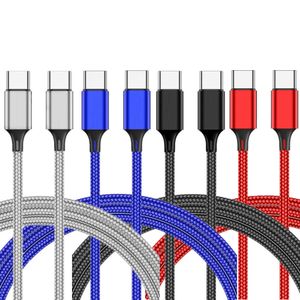 Cabos de carregamento rápido 1m 1,5m 2m 3m Tipo-c Liga micro trançada PD Cabo USB para Samsung s10 s20 s21 nota 20 htc lg