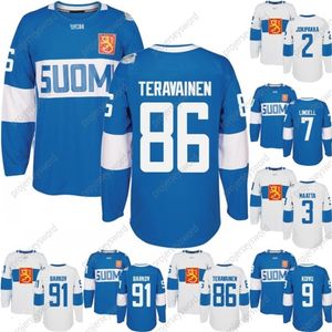 VipCeoMit 2016 World Cup of Hockey Finlandia Team Jersey LEHTERA KOIVU LINDELL MAATTA BARKOV JOKIPAKKA TERAVAINEN Custom Uomo Donna Youth Hoceky Jerseys