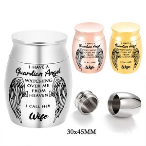 Small Cremation Pendant Urns for Adult Human Ashes Guardian Angel Wing Memory Decorative Funeral Burial Urn for Male Female Memorial