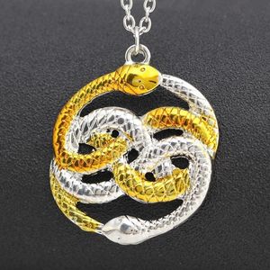 Hänge halsband Det oändliga historien halsband som aldrig slutar auryn ouroboros ormar oändlighet knut amulet guld mode smycken grossist beroende