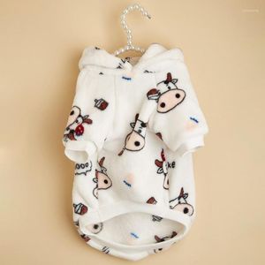 Dog Apparel Pet Hoodie White Color Coat Polyester Cartoon Pattern Excellent Medium Dogs Cats Winter Warm HoodieDog