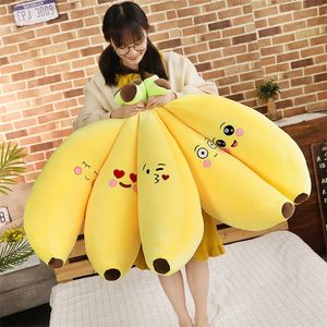 Hot New 1 pz 80/100 CM carino peluche frutta giocattolo giallo banana peluche piante giocattoli banane cuscini per la casa letto bambino bambini regali di compleanno T200729