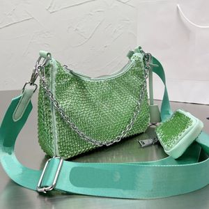 Hochwertige Mann-Frauen-Luxus-Designer-Taschen voller Drill-Handtaschen Hobo-Geldbörsen Dame-Handtasche Umhängetasche Schulterkanal Totes Mode Brieftasche Tasche