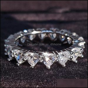 ウェディングリングジュエリーVecalon Fine Promise Ring 925 Sterling Sire Engagement Oval Cut Diamond Band for Women 1 U2 Drop Delivery 2021 UZIPC