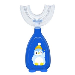 Spazzolino da denti a forma di U per bambini 2-7 anni Spazzolino per l'igiene orale per bambini Strumento per la pulizia dello sbiancamento dei denti in silicone morbido