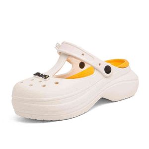 NXY Sandaler 2022 Kvinnor Summer High Hole Shoes Clogs Eva New Home Garden Ladies G