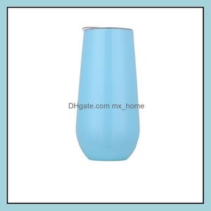 Canecas Drinkwares Cozinha Bar Garden Home Garden LL 6oz Mini Conto de Vinho Sem Vinho Jampanhos Vagonete Aço Anterior Duas Vacuum Dhzk7